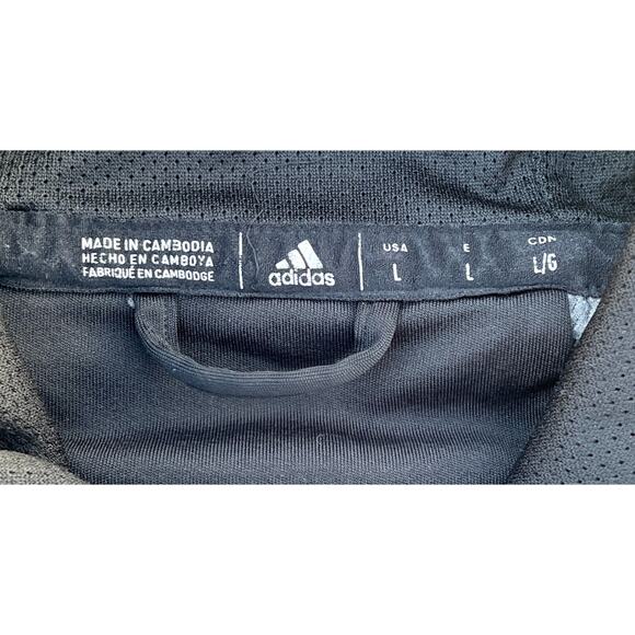 ADIDAS Hoodie Long Sleeve Pullover Drawstring Sweatshirt Men's Gray Size: Large - Picture 3 of 5